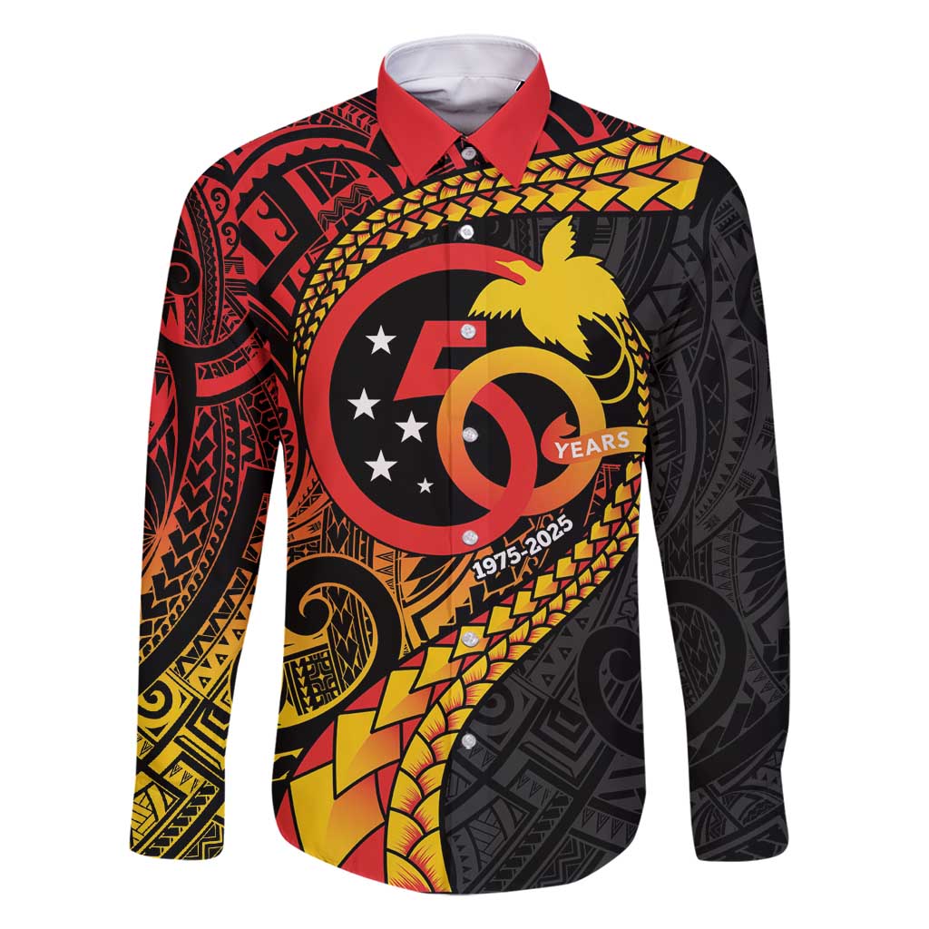 Papua New Guinea Tribal Tattoo Family Matching Tank Maxi Dress and Hawaiian Shirt 50th Independence Anniversary