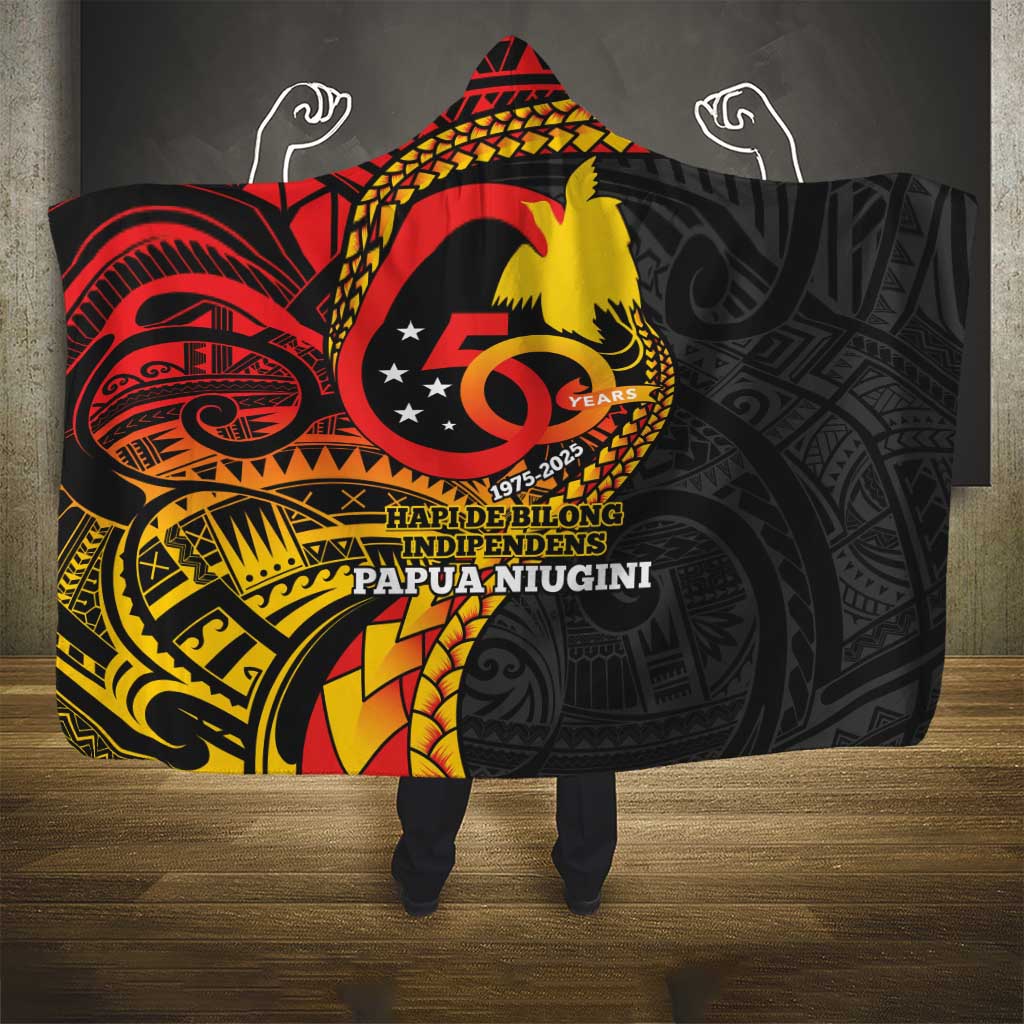 Papua New Guinea Tribal Tattoo Hooded Blanket 50th Independence Anniversary LT9 - Polynesian Pride