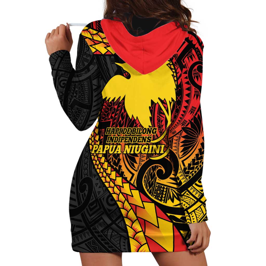 Papua New Guinea Tribal Tattoo Hoodie Dress 50th Independence Anniversary
