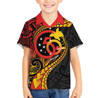 Papua New Guinea Tribal Tattoo Kid Hawaiian Shirt 50th Independence Anniversary