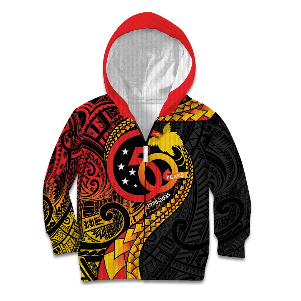 Papua New Guinea Tribal Tattoo Kid Hoodie 50th Independence Anniversary