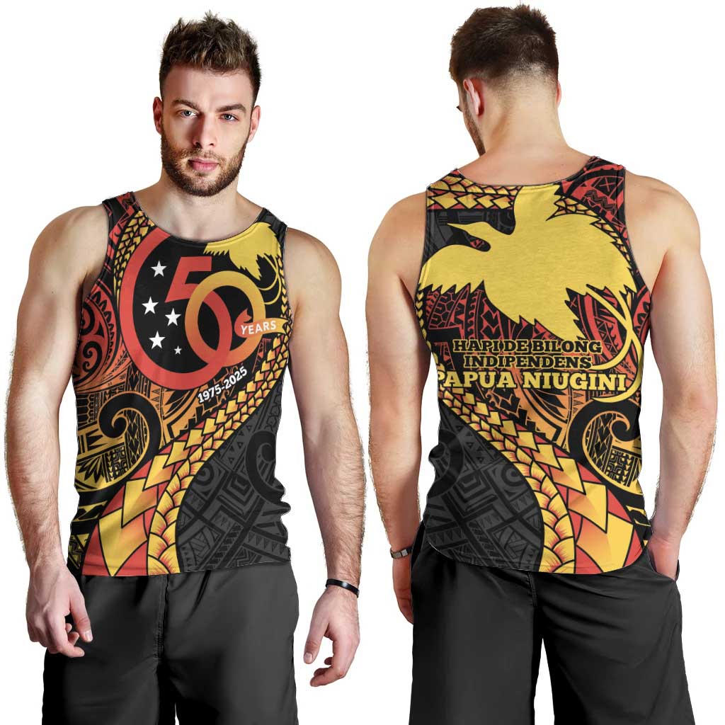 Papua New Guinea Tribal Tattoo Men Tank Top 50th Independence Anniversary LT9 - Polynesian Pride
