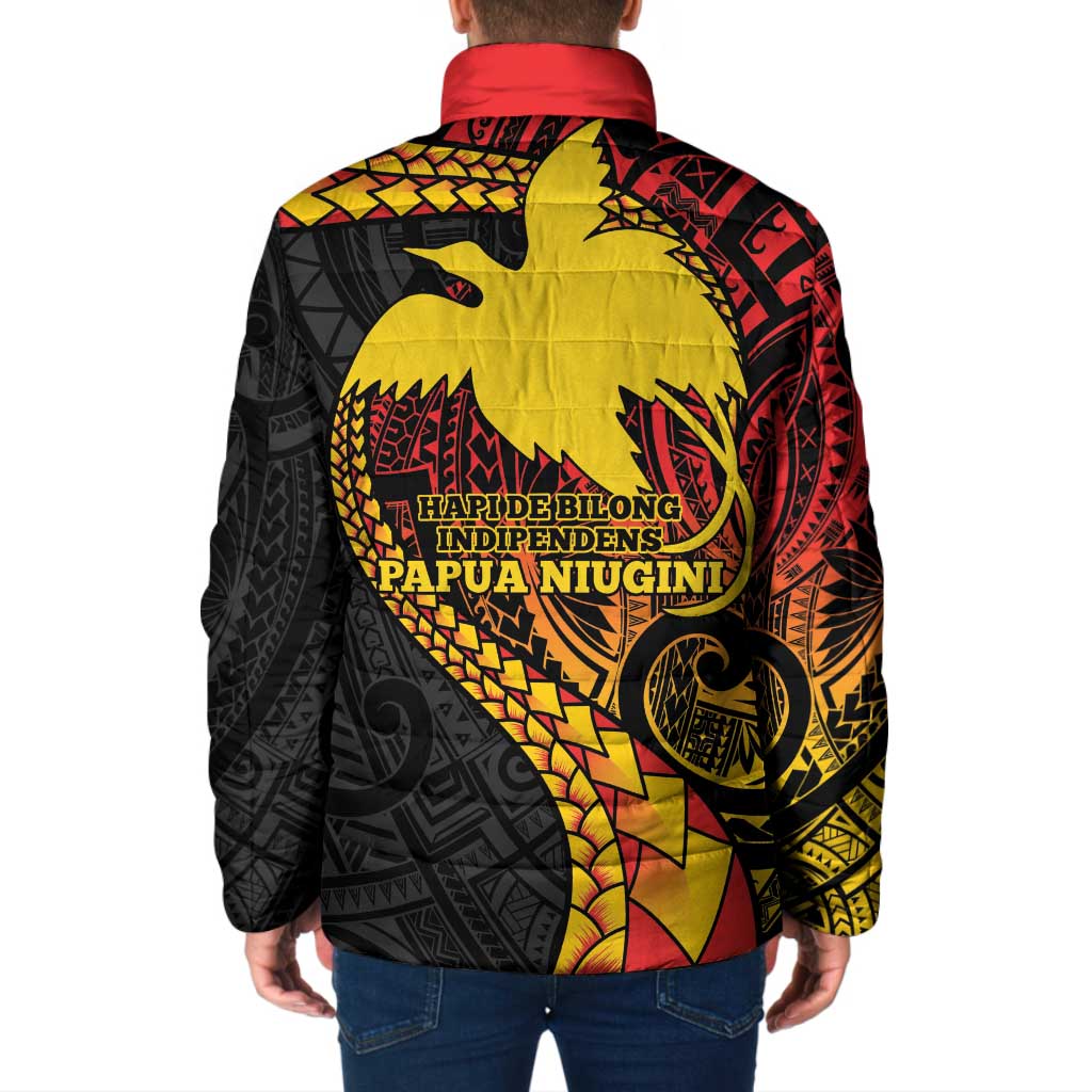 Papua New Guinea Tribal Tattoo Padded Jacket 50th Independence Anniversary - Polynesian Pride