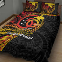 Papua New Guinea Tribal Tattoo Quilt Bed Set 50th Independence Anniversary LT9 - Polynesian Pride