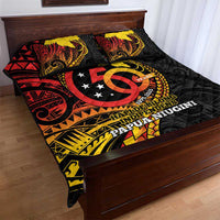 Papua New Guinea Tribal Tattoo Quilt Bed Set 50th Independence Anniversary LT9 - Polynesian Pride