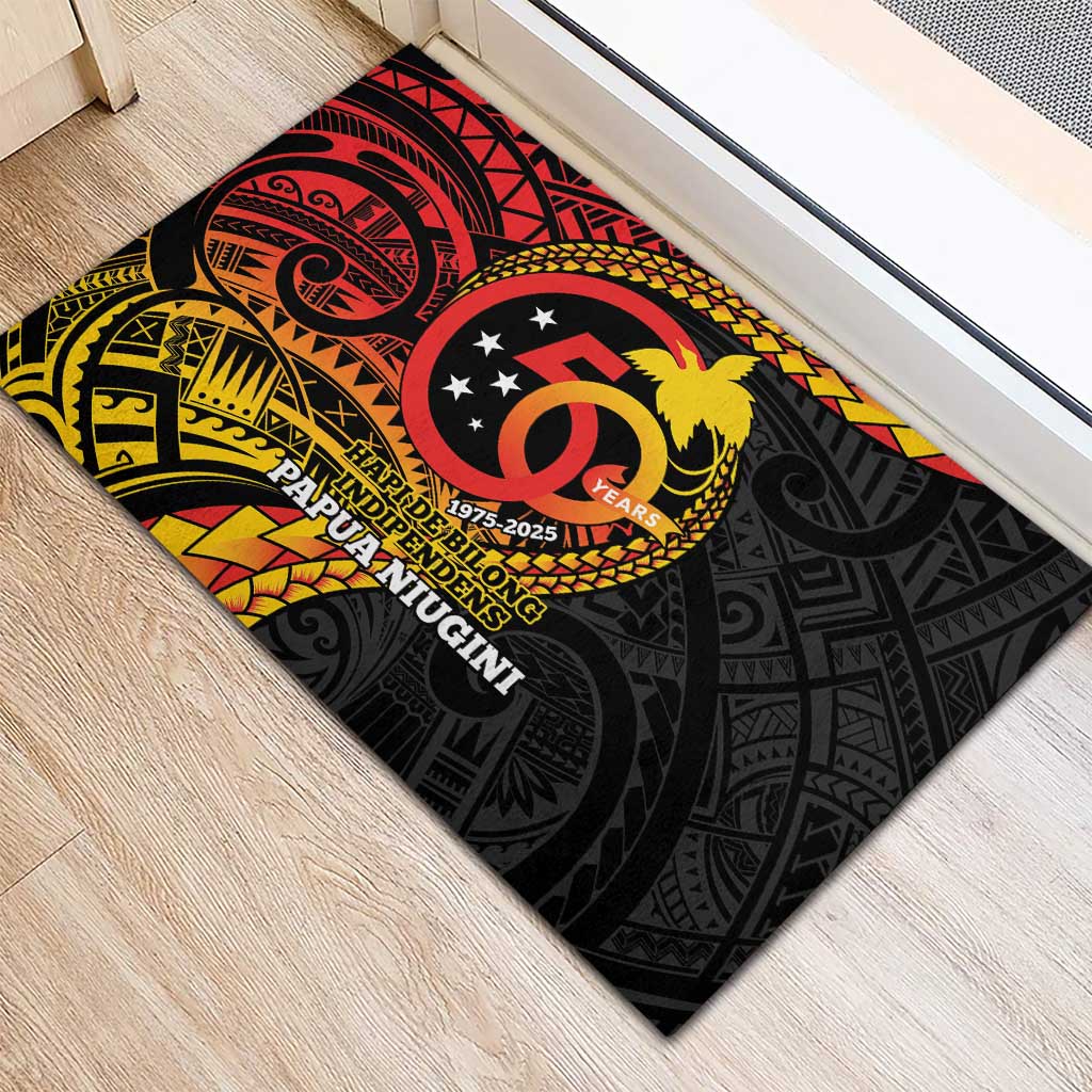 Papua New Guinea Tribal Tattoo Rubber Doormat 50th Independence Anniversary LT9 - Polynesian Pride