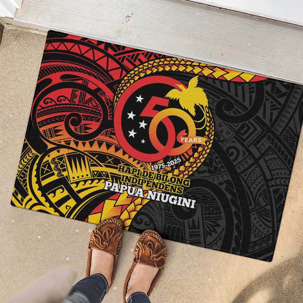 Papua New Guinea Tribal Tattoo Rubber Doormat 50th Independence Anniversary LT9 - Polynesian Pride