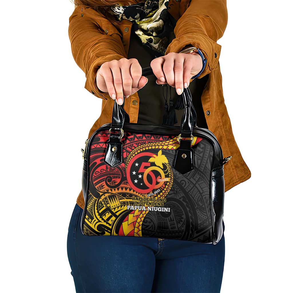 Papua New Guinea Tribal Tattoo Shoulder Handbag 50th Independence Anniversary