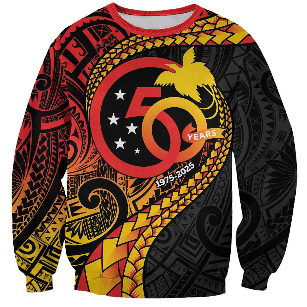 Papua New Guinea Tribal Tattoo Sweatshirt 50th Independence Anniversary LT9 Unisex Black - Polynesian Pride