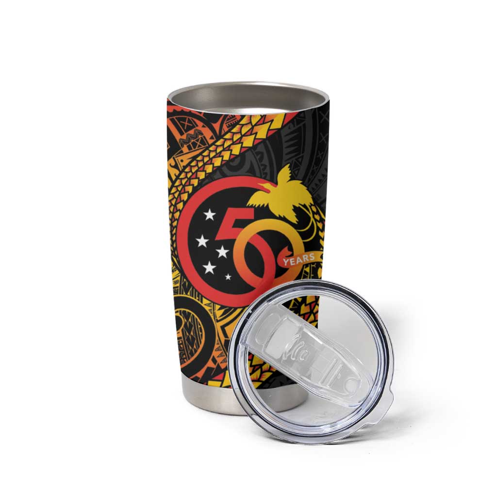 Papua New Guinea Tribal Tattoo Tumbler Cup 50th Independence Anniversary LT9 - Polynesian Pride
