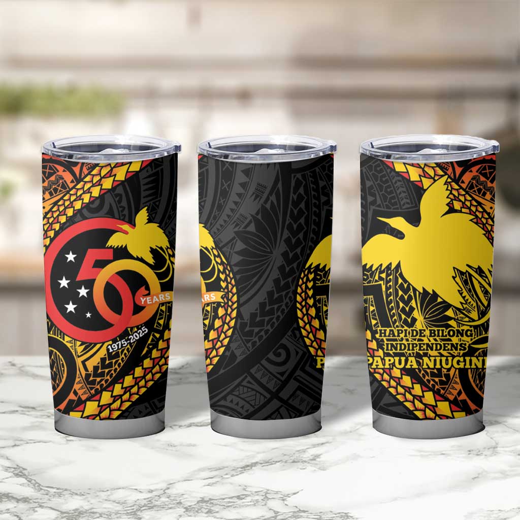Papua New Guinea Tribal Tattoo Tumbler Cup 50th Independence Anniversary LT9 - Polynesian Pride