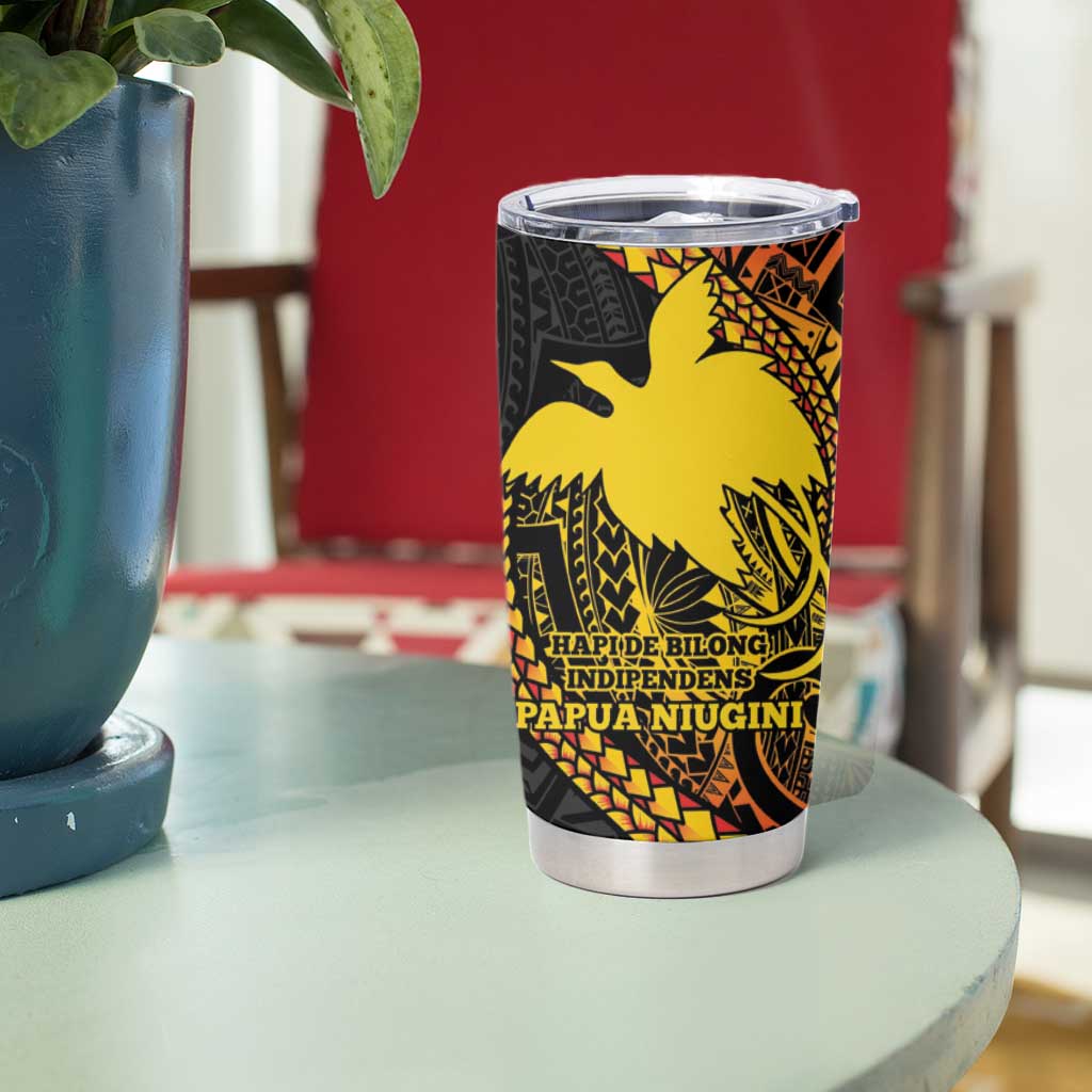 Papua New Guinea Tribal Tattoo Tumbler Cup 50th Independence Anniversary LT9 - Polynesian Pride