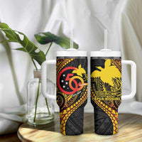 Papua New Guinea Tribal Tattoo Tumbler With Handle 50th Independence Anniversary LT9 - Polynesian Pride