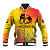 Papua New Guinea Unity in Diversity Baseball Jacket 50th Indipendens Papua Niugini LT9 Unisex Gold - Polynesian Pride