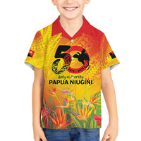 Papua New Guinea Unity in Diversity Family Matching Off The Shoulder Long Sleeve Dress and Hawaiian Shirt 50th Indipendens Papua Niugini