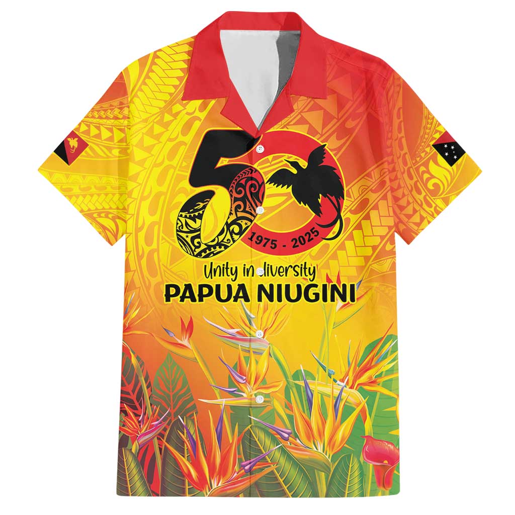 Papua New Guinea Unity in Diversity Hawaiian Shirt 50th Indipendens Papua Niugini LT9 Gold - Polynesian Pride