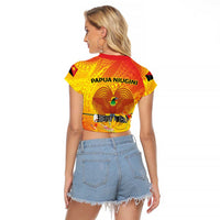 Papua New Guinea Unity in Diversity Raglan Cropped T Shirt 50th Indipendens Papua Niugini LT9 - Polynesian Pride