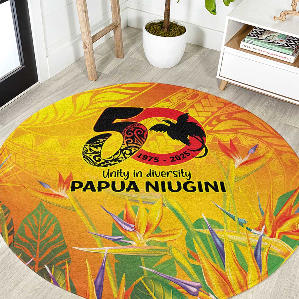 Papua New Guinea Unity in Diversity Round Carpet 50th Indipendens Papua Niugini