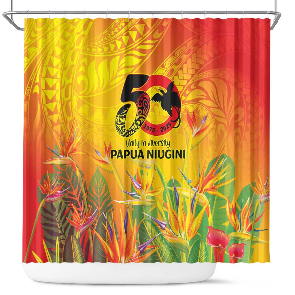 Papua New Guinea Unity in Diversity Shower Curtain 50th Indipendens Papua Niugini