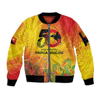 Papua New Guinea Unity in Diversity Sleeve Zip Bomber Jacket 50th Indipendens Papua Niugini
