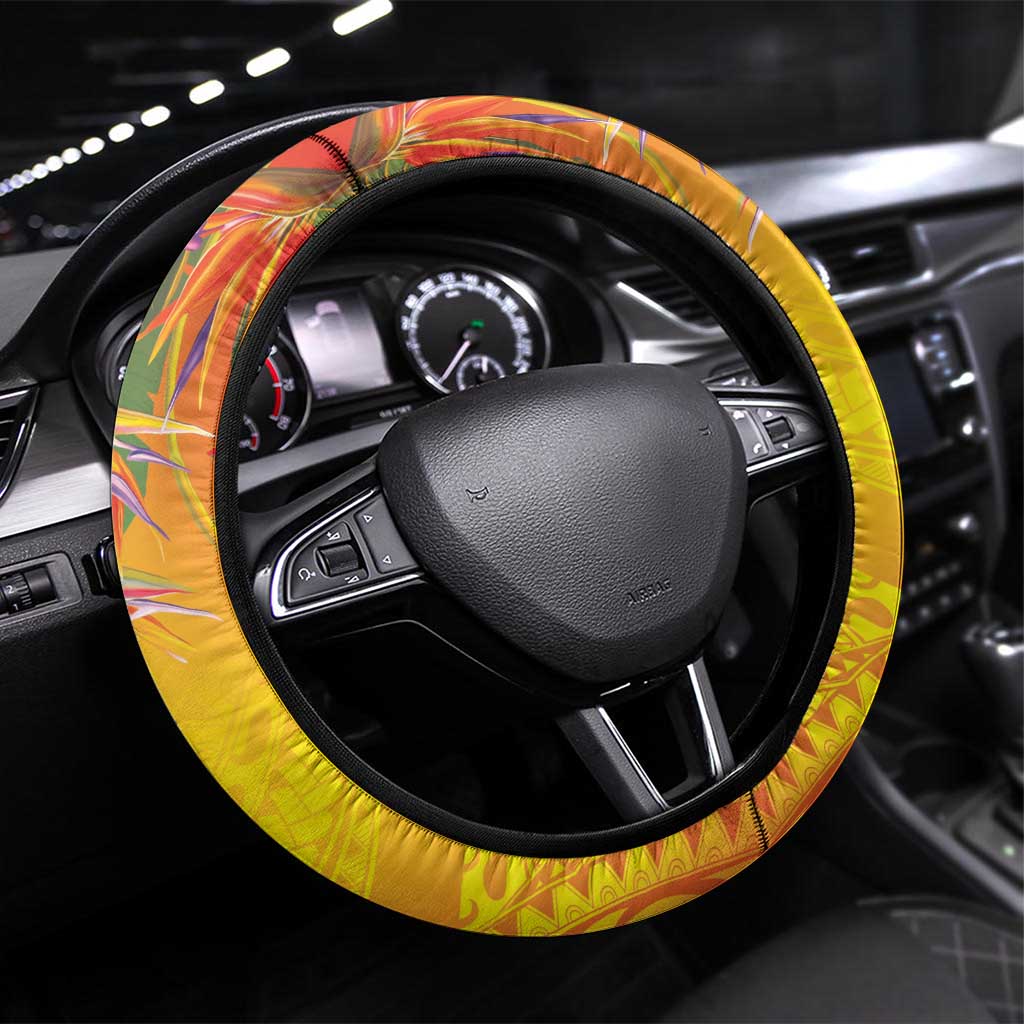 Papua New Guinea Unity in Diversity Steering Wheel Cover 50th Indipendens Papua Niugini LT9 Universal Fit Gold - Polynesian Pride