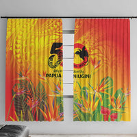 Papua New Guinea Unity in Diversity Window Curtain 50th Indipendens Papua Niugini LT9 With Hooks Gold - Polynesian Pride