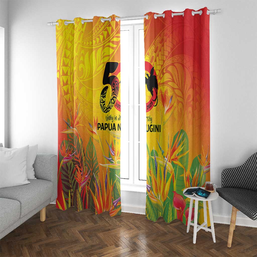 Papua New Guinea Unity in Diversity Window Curtain 50th Indipendens Papua Niugini LT9 With Grommets Gold - Polynesian Pride