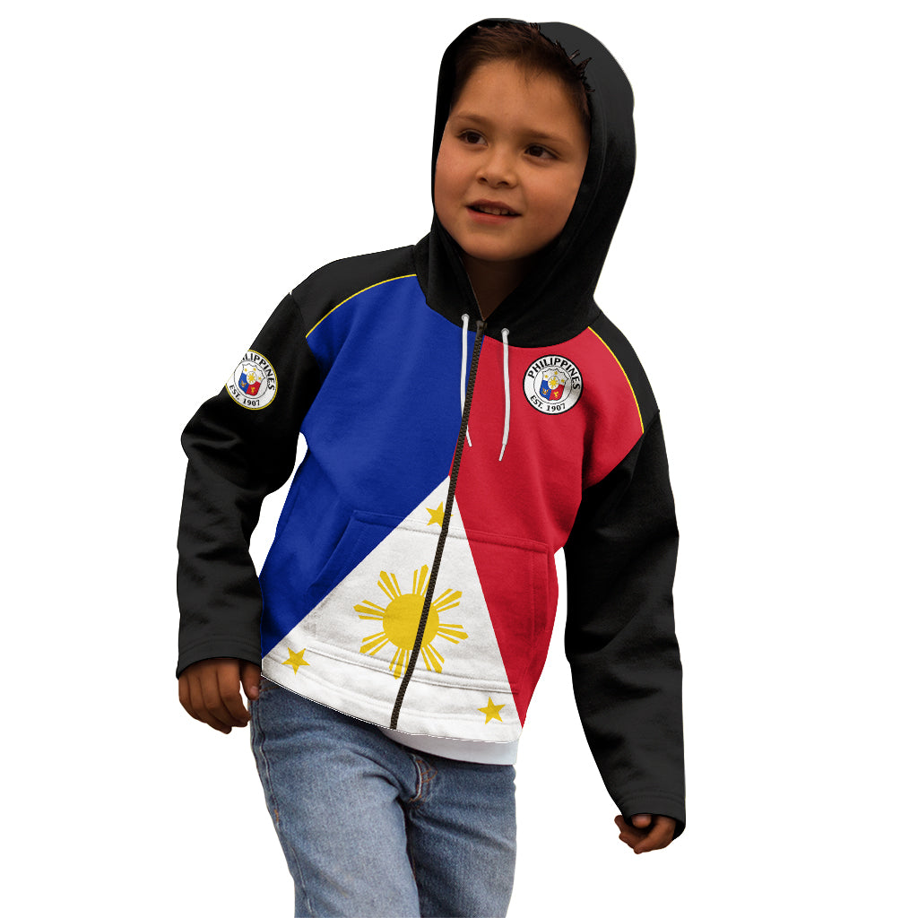 Philippines Concept Home Football Kid Hoodie Pilipinas Flag Black Style 2023 LT9 - Polynesian Pride