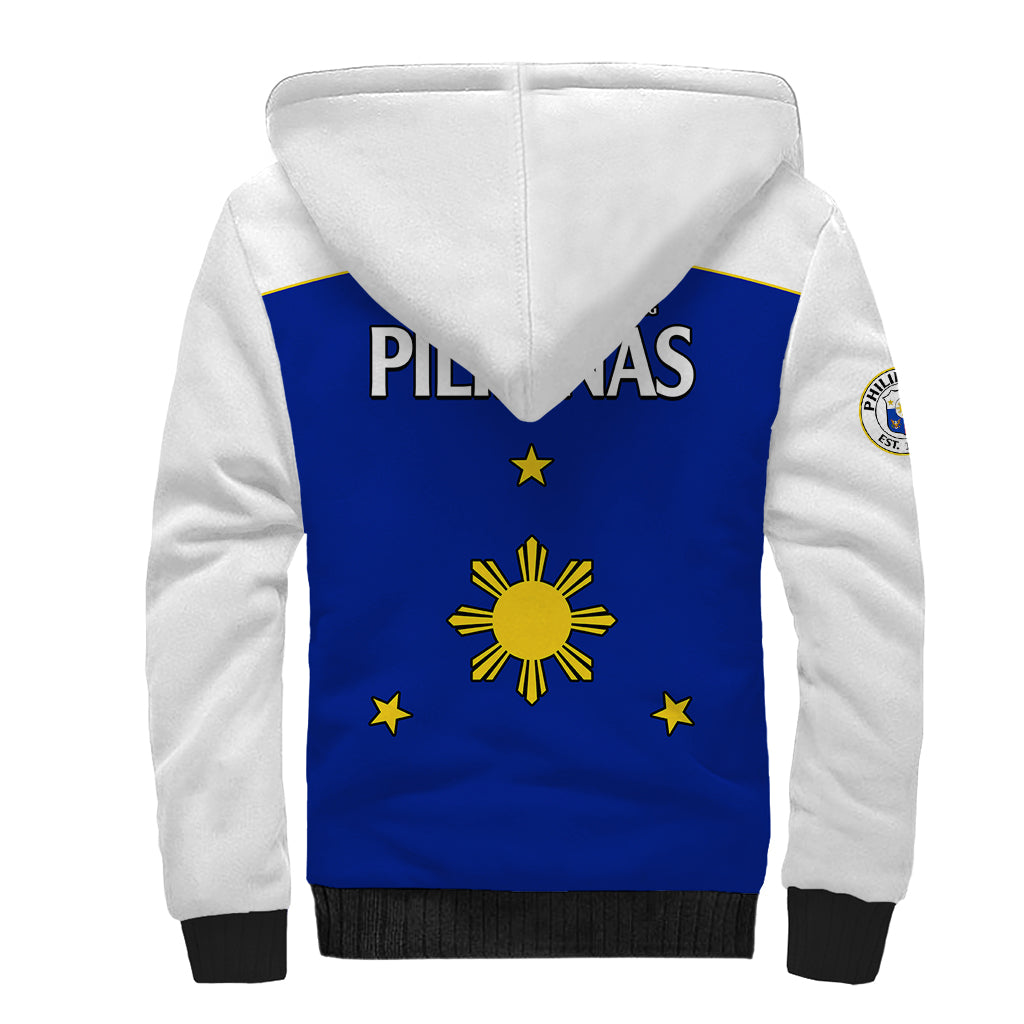 Philippines Concept Home Football Sherpa Hoodie Pilipinas Flag White Style 2023 LT9 - Polynesian Pride