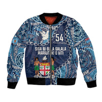 Personalised Fiji 54th Anniversary Bomber Jacket Siga Ni Bula Galala Marautaki O Viti LT9