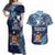 Personalised Fiji 54th Anniversary Couples Matching Off Shoulder Maxi Dress and Hawaiian Shirt Siga Ni Bula Galala Marautaki O Viti LT9