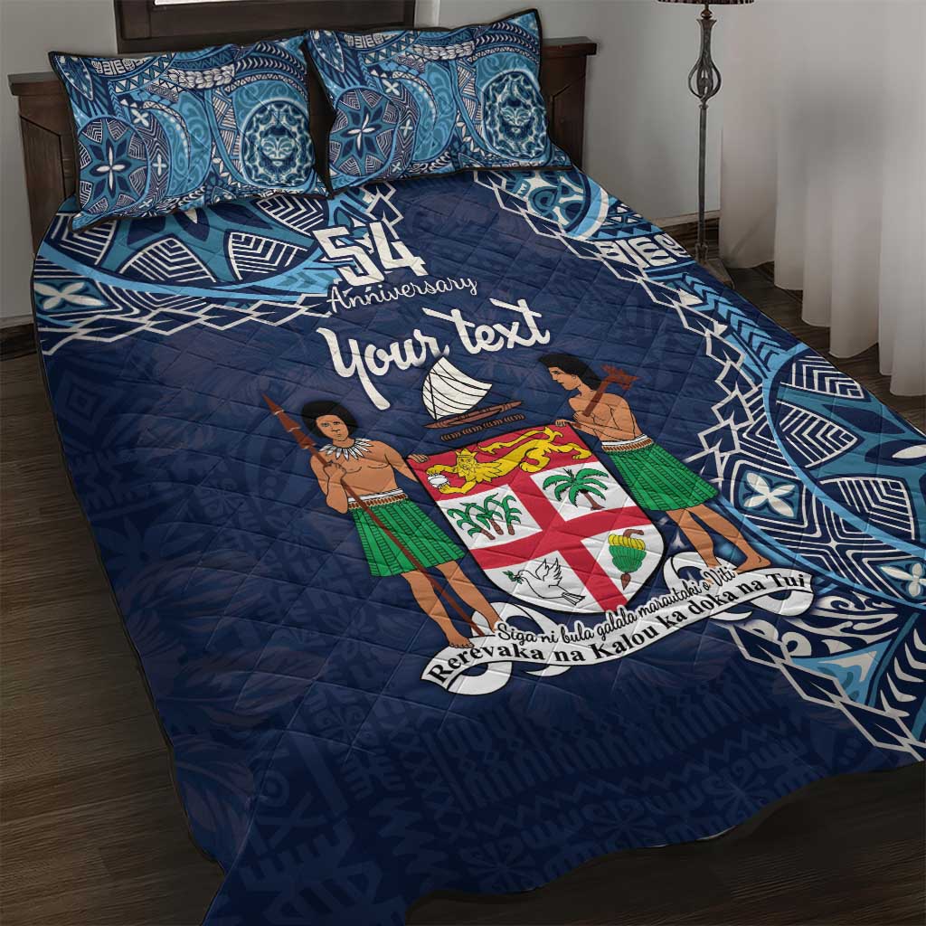 Personalised Fiji 54th Anniversary Quilt Bed Set Siga Ni Bula Galala Marautaki O Viti LT9