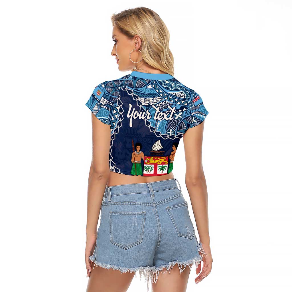Personalised Fiji 54th Anniversary Raglan Cropped T Shirt Siga Ni Bula Galala Marautaki O Viti LT9