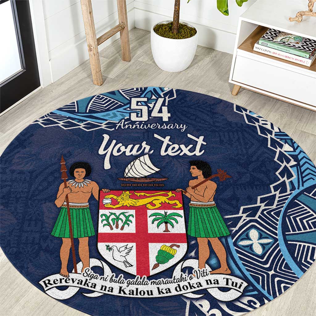 Personalised Fiji 54th Anniversary Round Carpet Siga Ni Bula Galala Marautaki O Viti