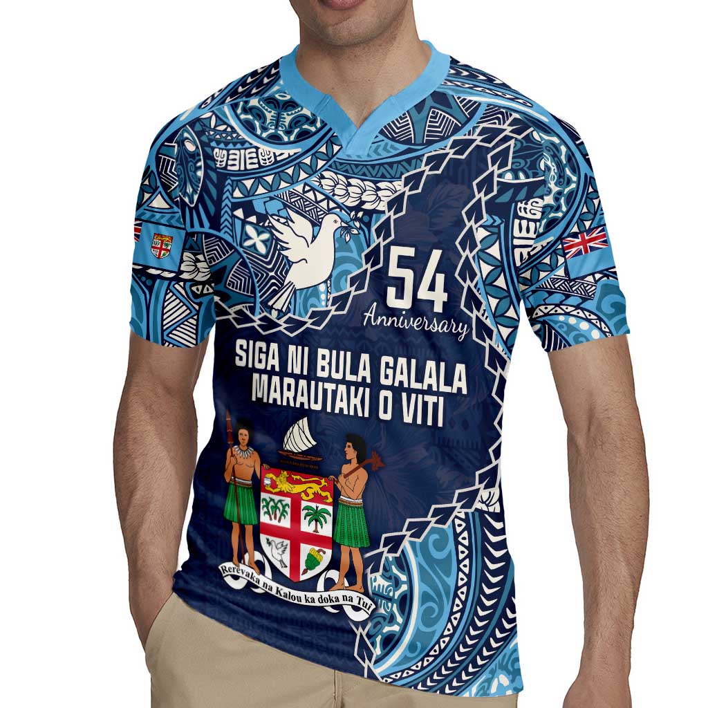 Personalised Fiji 54th Anniversary Rugby Jersey Siga Ni Bula Galala Marautaki O Viti LT9