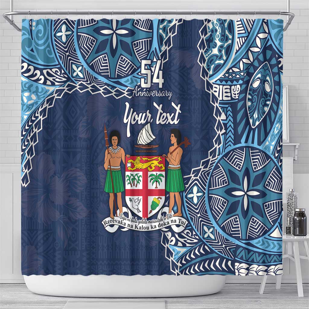 Personalised Fiji 54th Anniversary Shower Curtain Siga Ni Bula Galala Marautaki O Viti LT9