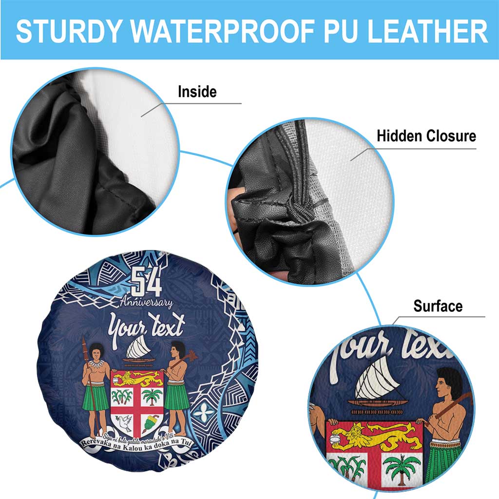 Personalised Fiji 54th Anniversary Spare Tire Cover Siga Ni Bula Galala Marautaki O Viti LT9