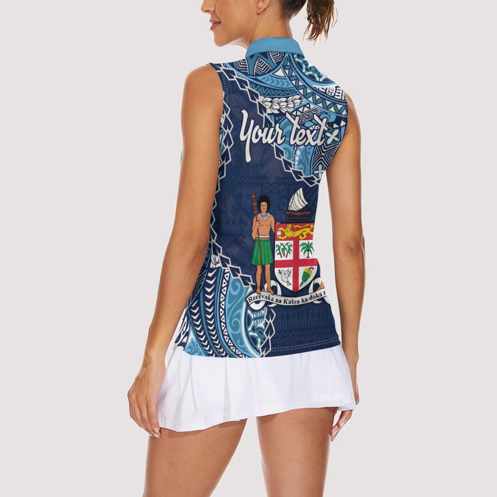 Personalised Fiji 54th Anniversary Women Sleeveless Polo Shirt Siga Ni Bula Galala Marautaki O Viti LT9