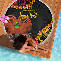 Personalised Papua New Guinea 49th Anniversary Beach Blanket Hapi De bilong Indipendens Papua Niugini LT9 - Polynesian Pride