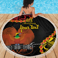 Personalised Papua New Guinea 49th Anniversary Beach Blanket Hapi De bilong Indipendens Papua Niugini LT9 - Polynesian Pride