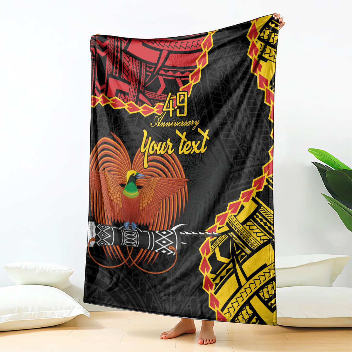 Personalised Papua New Guinea 49th Anniversary Blanket Hapi De bilong Indipendens Papua Niugini LT9 - Polynesian Pride