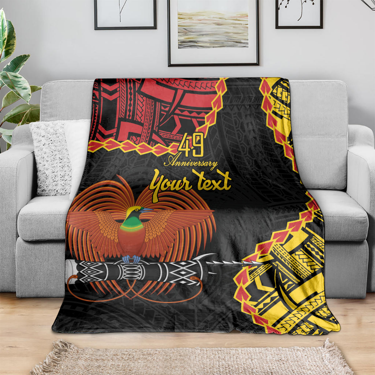 Personalised Papua New Guinea 49th Anniversary Blanket Hapi De bilong Indipendens Papua Niugini LT9 - Polynesian Pride