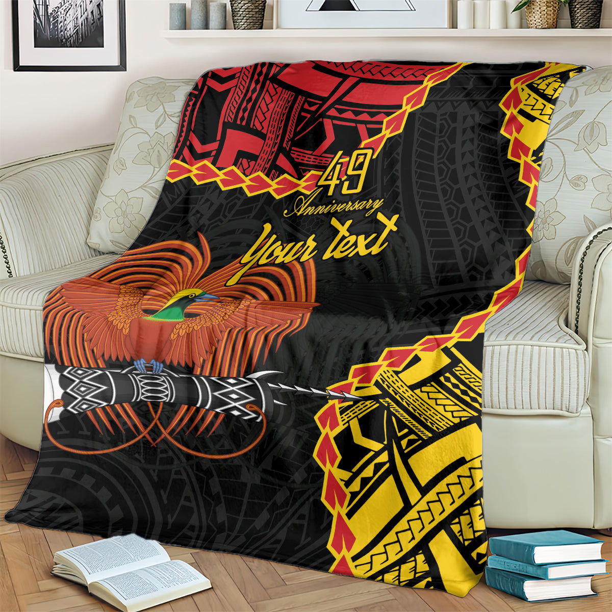 Personalised Papua New Guinea 49th Anniversary Blanket Hapi De bilong Indipendens Papua Niugini LT9 - Polynesian Pride