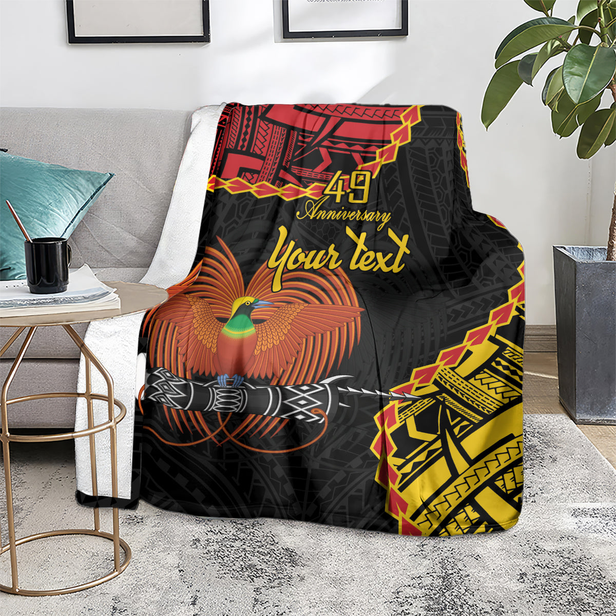 Personalised Papua New Guinea 49th Anniversary Blanket Hapi De bilong Indipendens Papua Niugini LT9 - Polynesian Pride