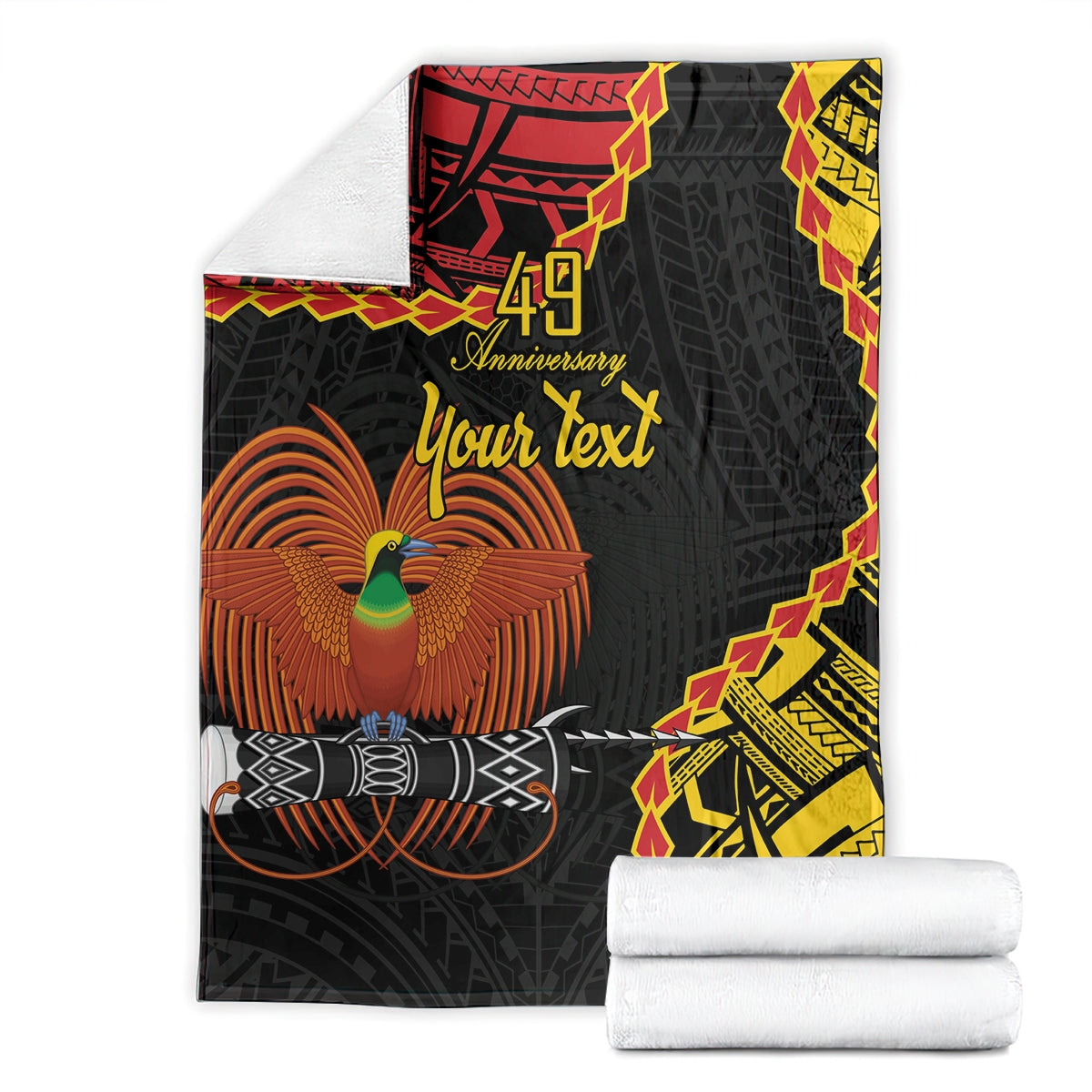 Personalised Papua New Guinea 49th Anniversary Blanket Hapi De bilong Indipendens Papua Niugini LT9 - Polynesian Pride