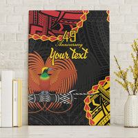 Personalised Papua New Guinea 49th Anniversary Canvas Wall Art Hapi De bilong Indipendens Papua Niugini LT9 Without Frame Black - Polynesian Pride