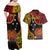 Personalised Papua New Guinea 49th Anniversary Couples Matching Off Shoulder Maxi Dress and Hawaiian Shirt Hapi De bilong Indipendens Papua Niugini