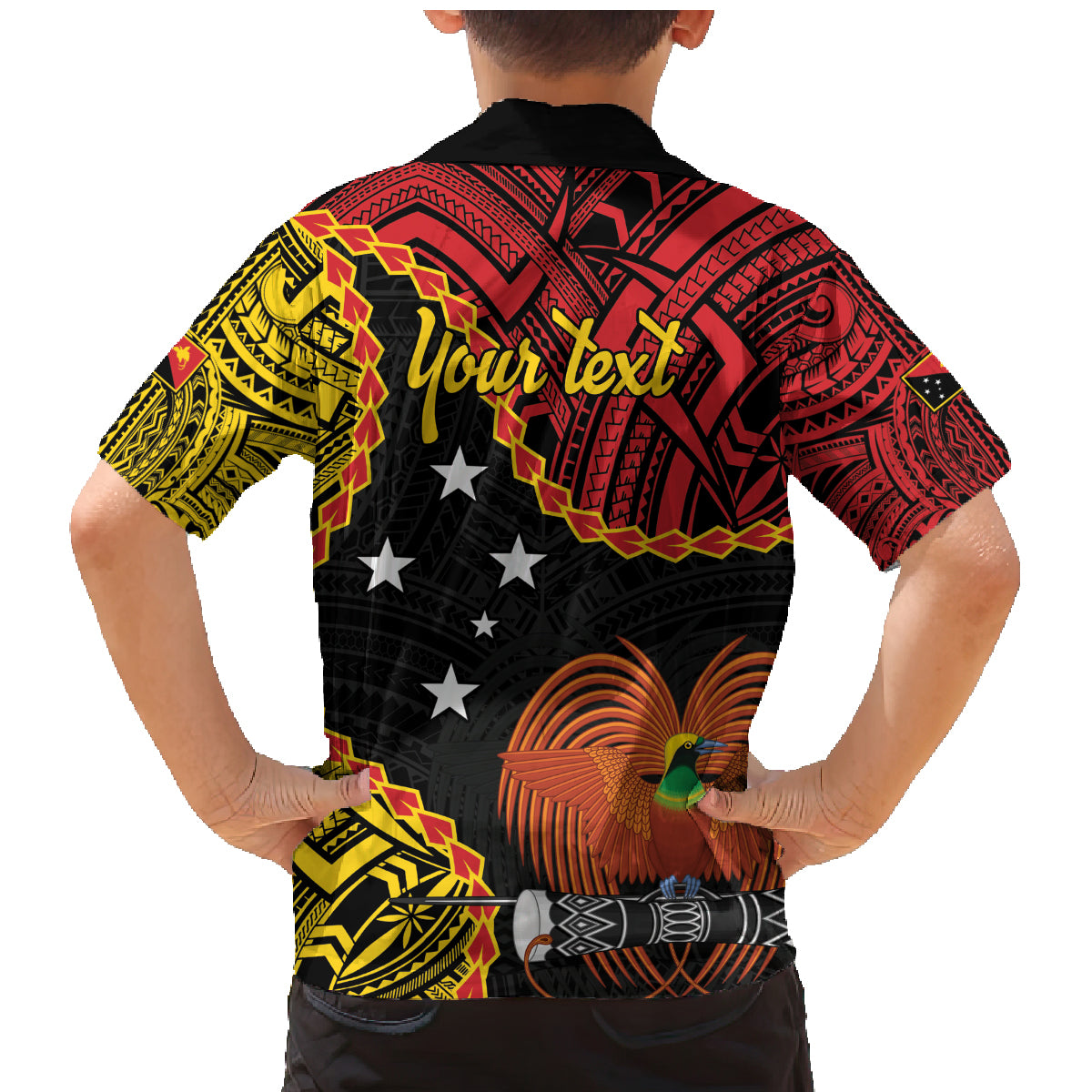 Personalised Papua New Guinea 49th Anniversary Family Matching Mermaid Dress and Hawaiian Shirt Hapi De bilong Indipendens Papua Niugini