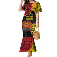Personalised Papua New Guinea 49th Anniversary Family Matching Mermaid Dress and Hawaiian Shirt Hapi De bilong Indipendens Papua Niugini