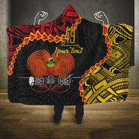 Personalised Papua New Guinea 49th Anniversary Hooded Blanket Hapi De bilong Indipendens Papua Niugini LT9 One Size Black - Polynesian Pride